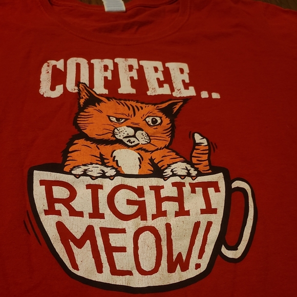 Coffee Right Meow Tshirt Size XL - Picture 2 of 6